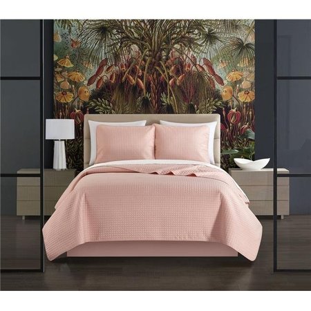 CHIC HOME Chic Home BQS20130-BIB-US Kira 7 Piece Quilt Set with Box Stitched Design Bed in a Bag - Sheet Set Pillow Shams; Blush - King BQS20130-BIB-US